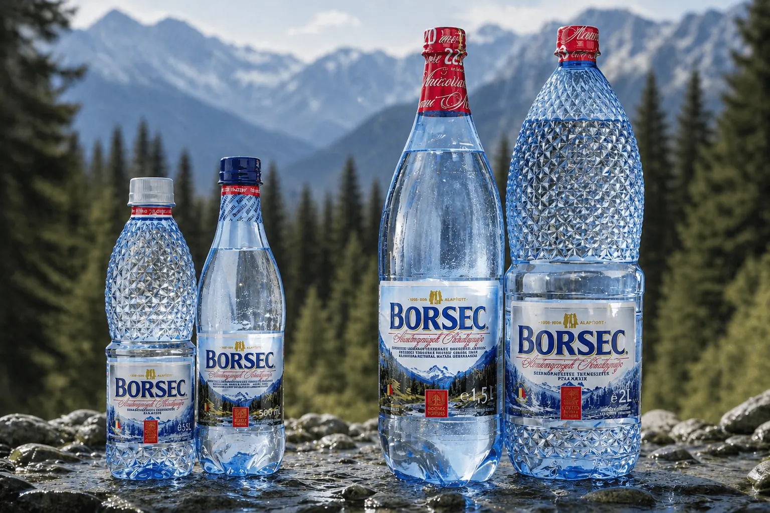 Modern mineral water bottling facility